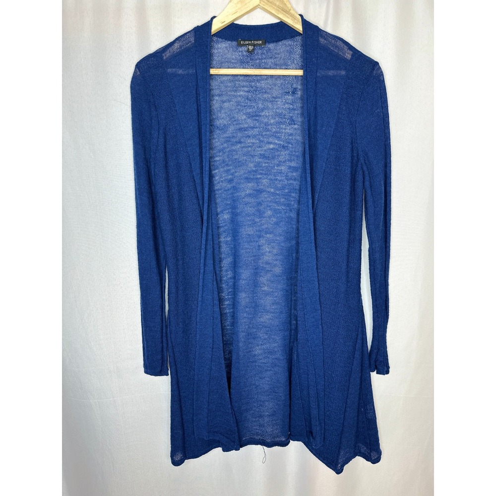 Eileen Fisher Italian Wool Open Cardigan, MEDIUM Elevated Minimalist Classic